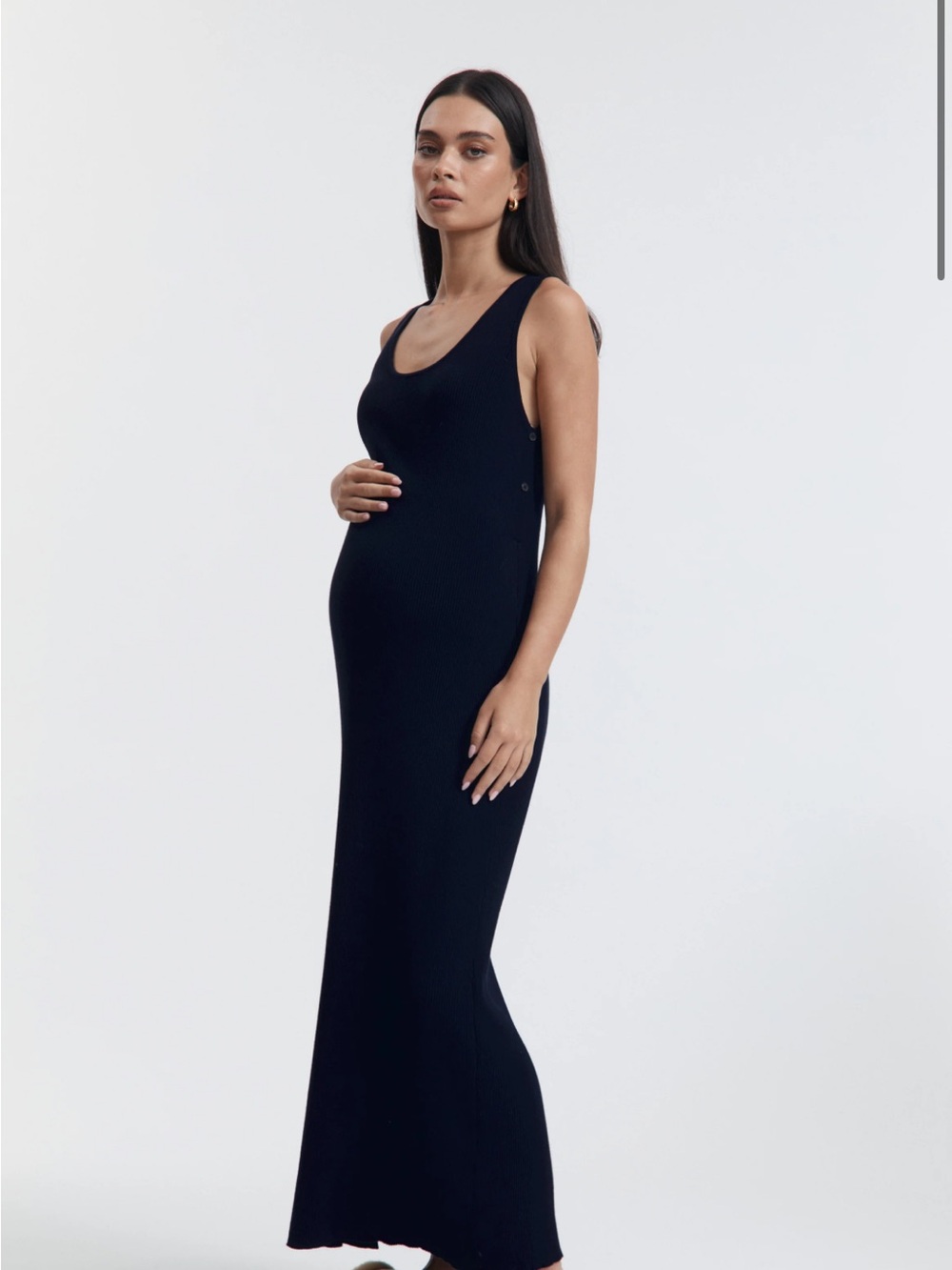 Legoe Heritage Navy Resort Dress Rib Knit Maxi